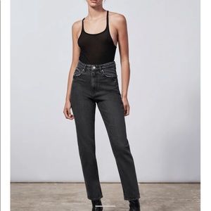 Zara Classic Mom Jeans in Black Denim
